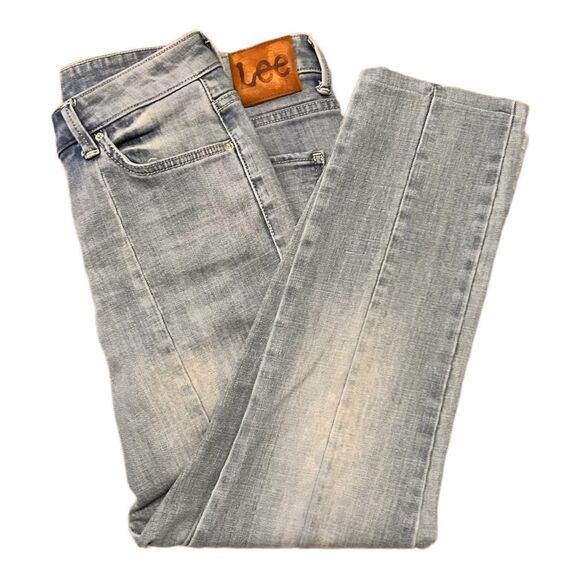 LEE Y2K Vintage Jeans Front Seam Light Wash Relaxed Zip Levi’s Pants Women 10 - Picture 1 of 9